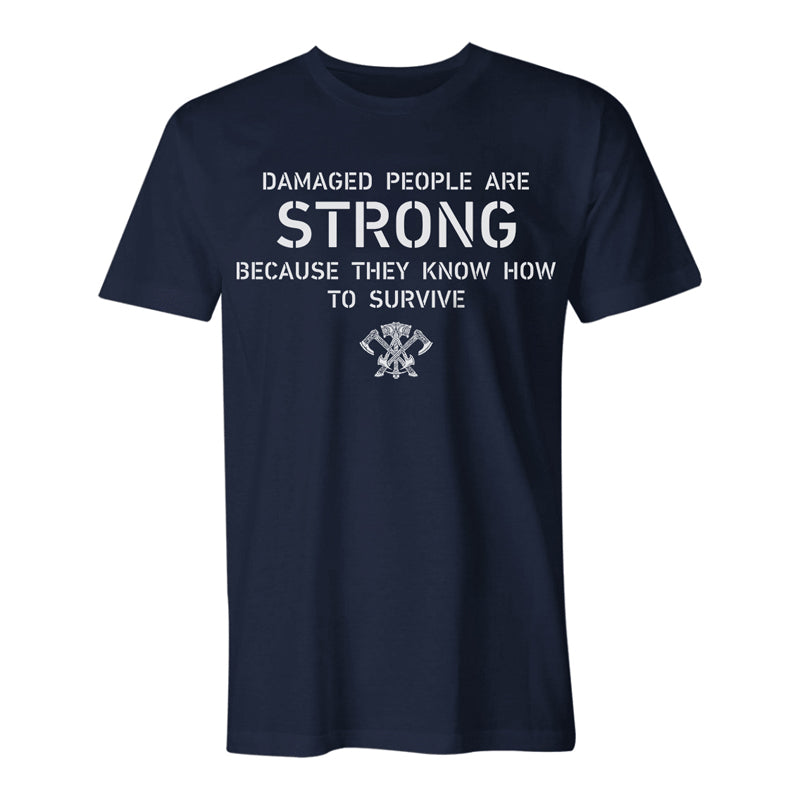 Vikings Damaged People Are Strong Printed Men's T-shirt