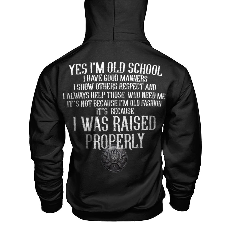 Vikings Yes I'm Ole School Printed Men's Hoodie