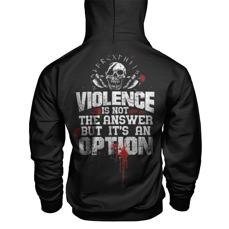 Vikings Violence Is Not The Answer Printed Men's Hoodie