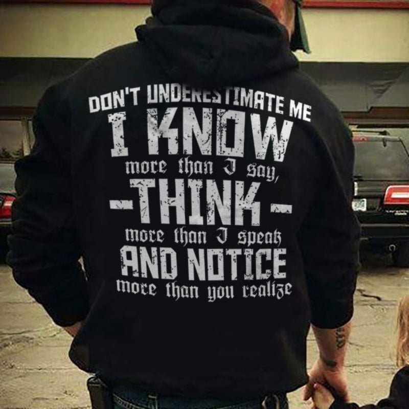 Vikings Don't Underestimate Me I Know Printed Men's Hoodie