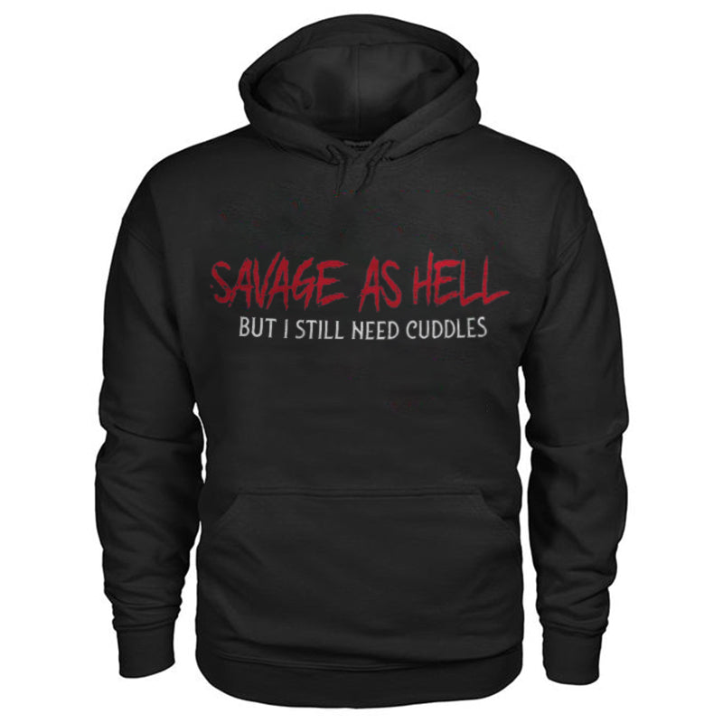 Vikings Savage As Hell Printed Men's Hoodie