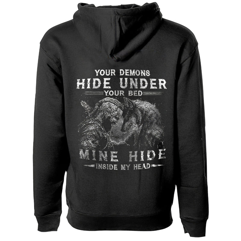 Your Demons Hide Under Your Bed Print Men’s Hoodie