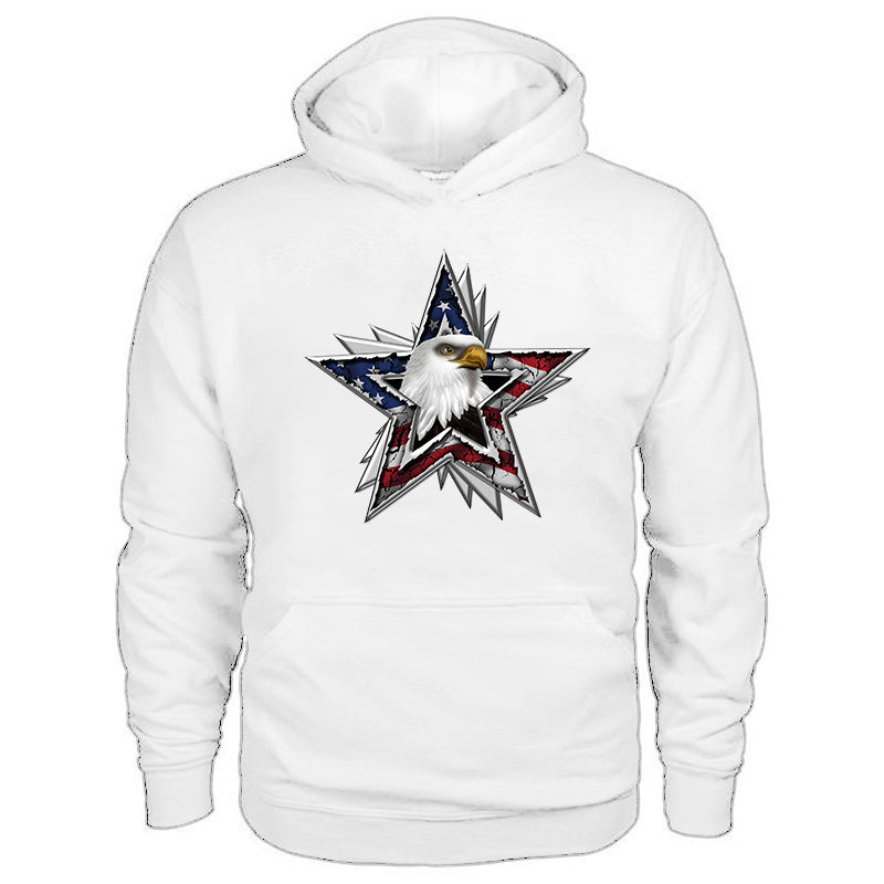 Fashion Eagle Star Leisure Printed Men's Hoodie