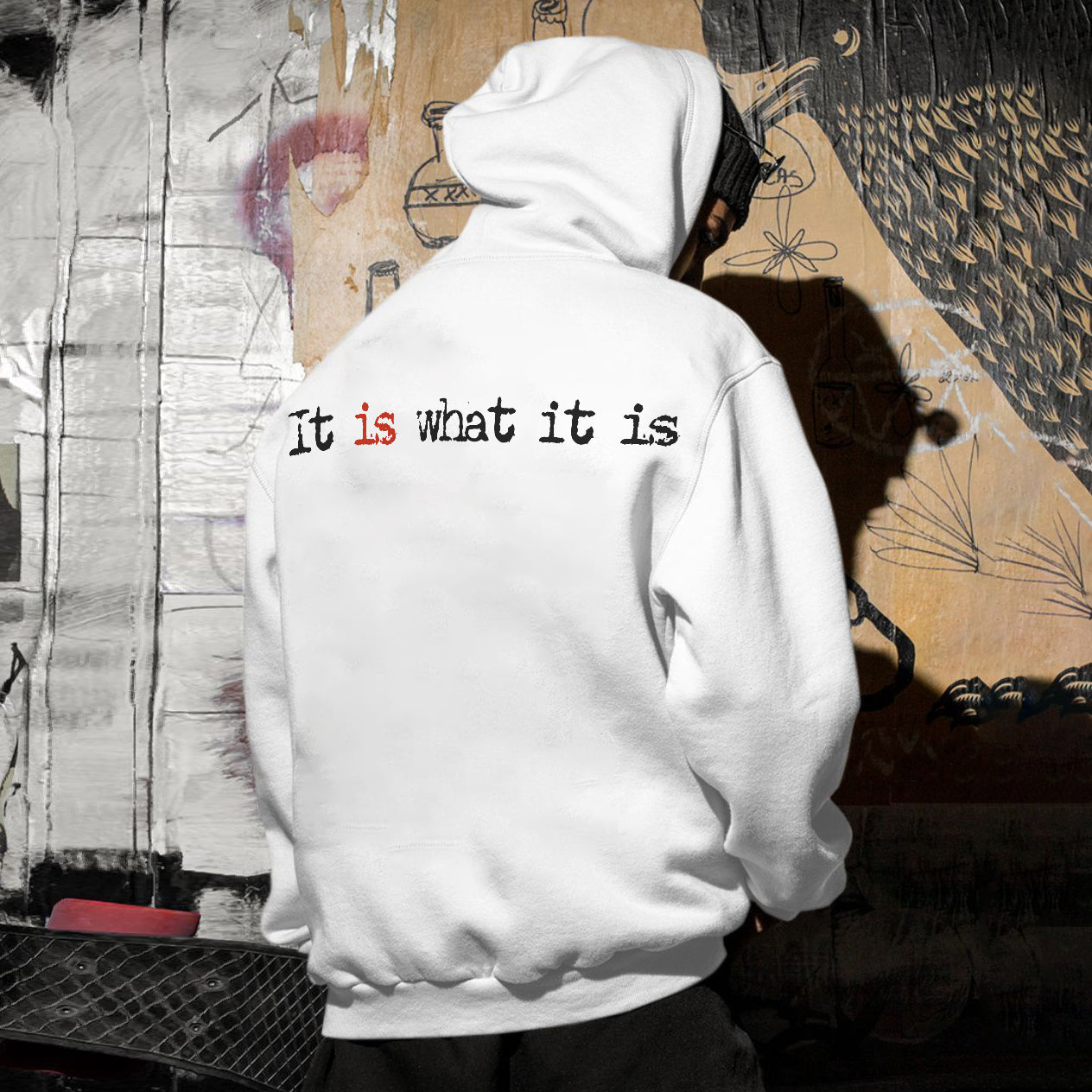 It Is What It Is Letter Print Casual Men's Hoodie