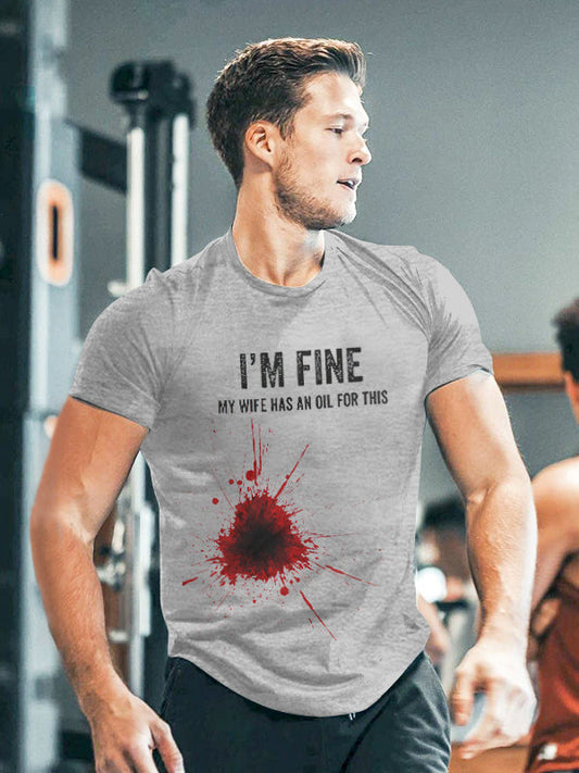 I'm Fine Printed Men's T-shirt