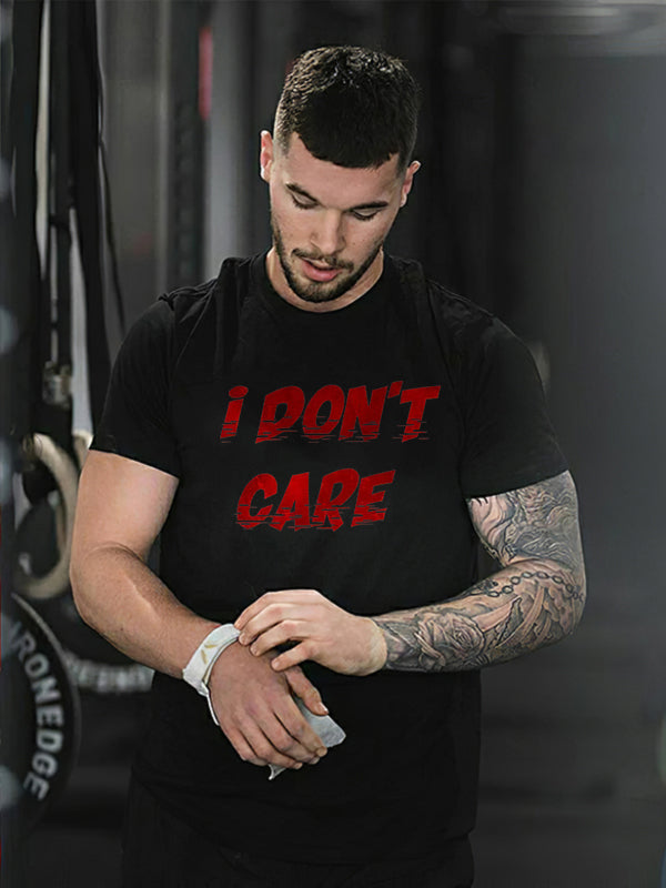 I Don't Care Printed Men's Casual T-Shirt