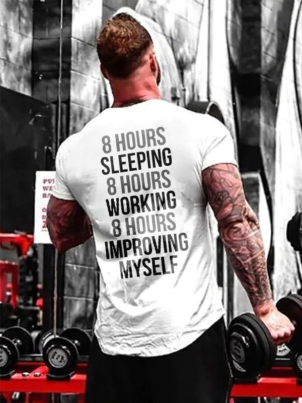 8 Hours Sleeping Printed Casual T-shirt