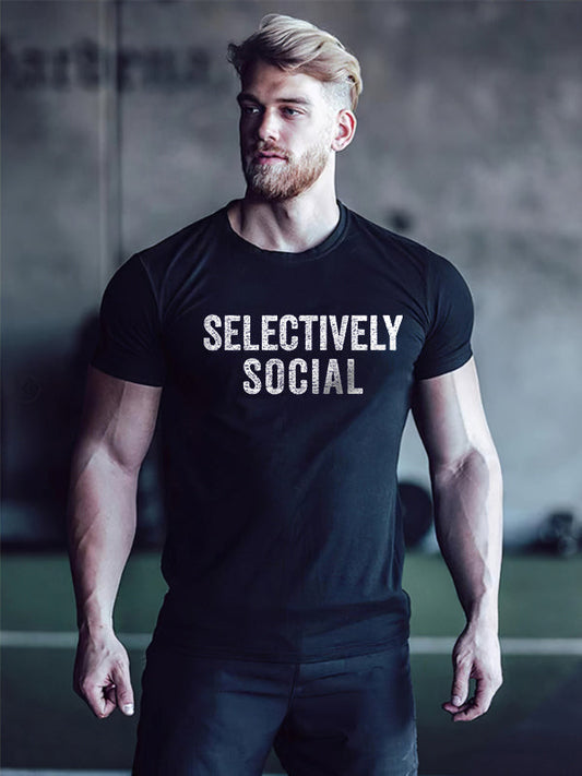 Selectively Social Printed Men's T-shirt