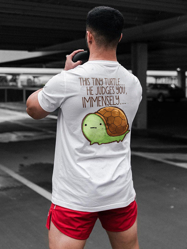 This Tiny Turtle... He Judges You, Immensely Print Men's T-shirt