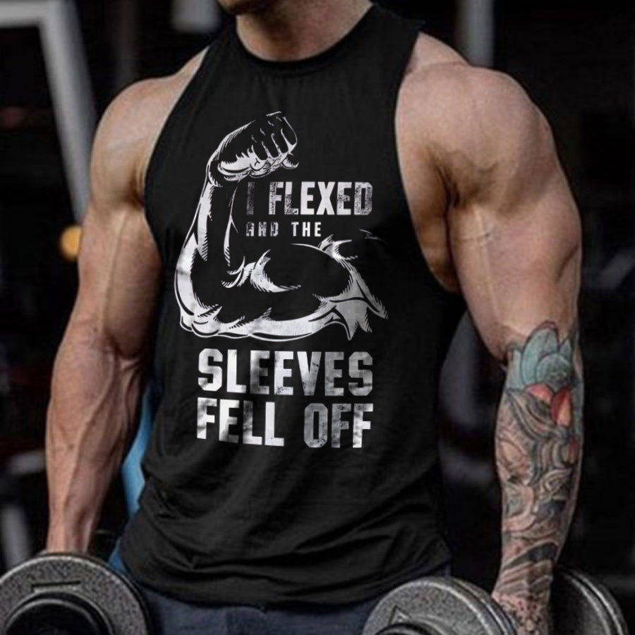 I Flexed And The Sleeves Fell Off Printed Men's Vest