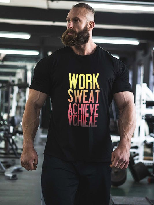 Work Sweat Achieve Printed Men's T-shirt