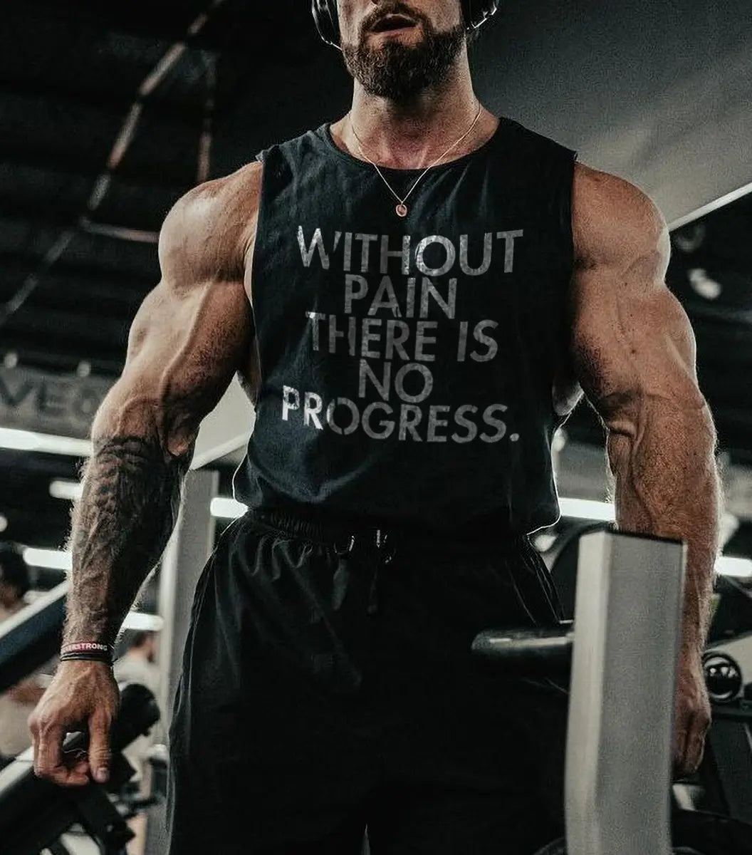 Without pain,there is no progress Printed Men's Vest