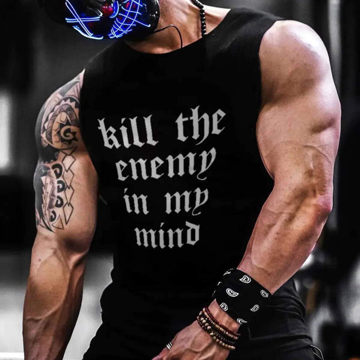 Kill the enemy in the mind  Printed Men's Vest