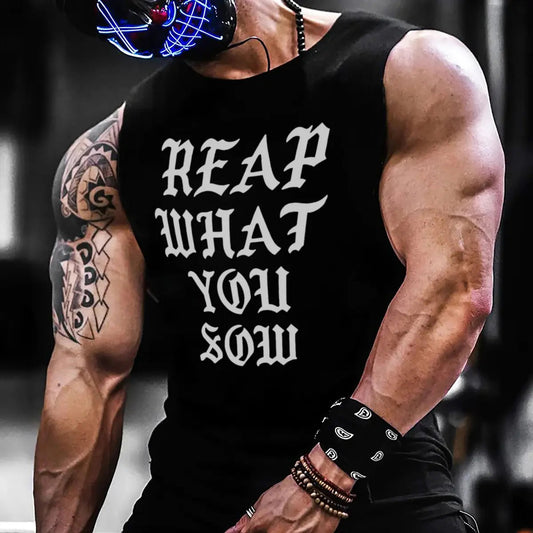 Repeat what you  sow  Printed Men's Vest