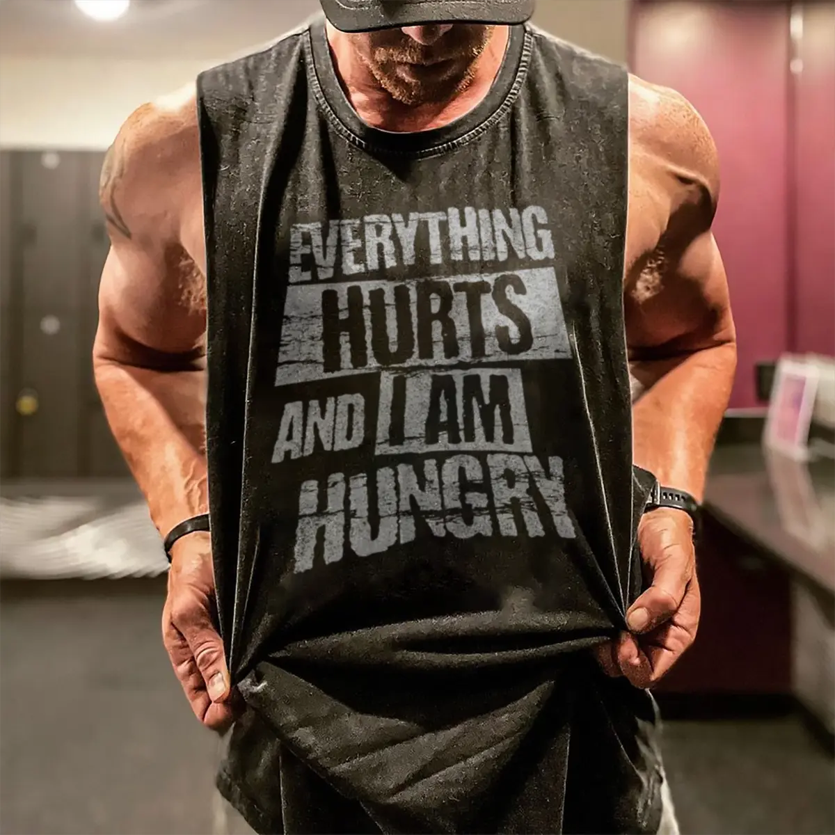 Everything hurts and I am hungry  Printed Men's Vest