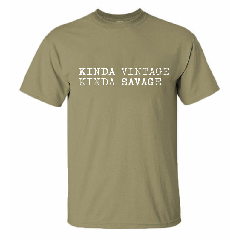 Kinda Vintage Kinda Savage Printed Men's T-shirt