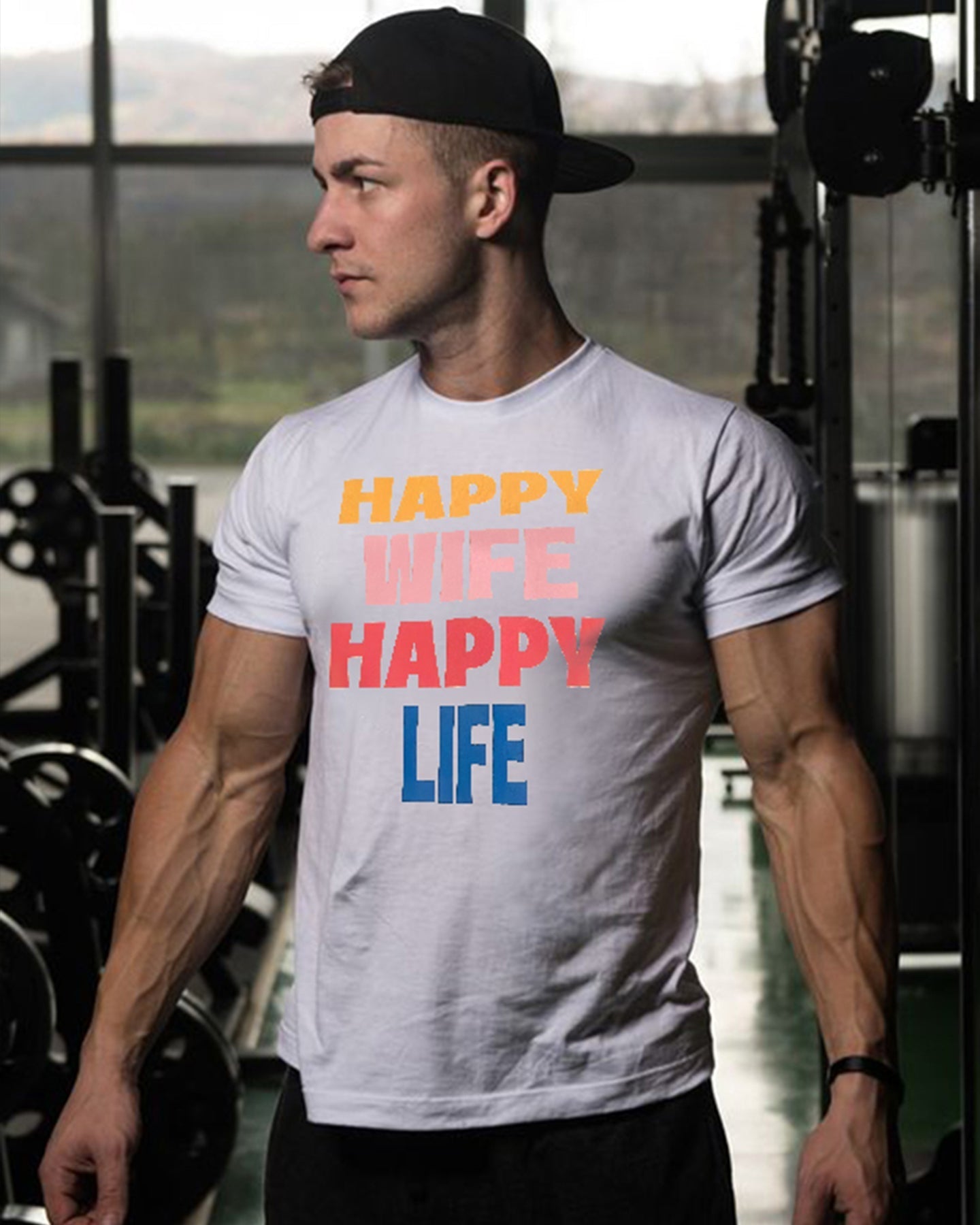 Happy Wife Happy Life Printed Men's T-shirt