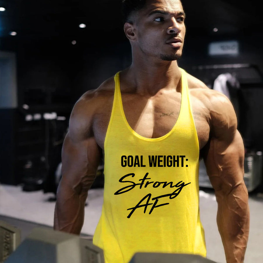 Goal Weight: Strong AF Printed Men's Tank Top