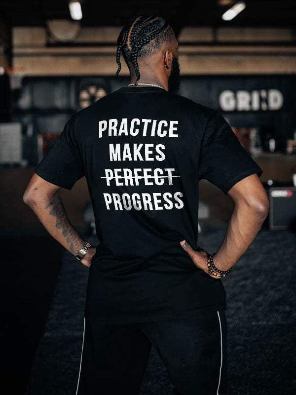 Practice Makes Progress Printed Men's T-shirt