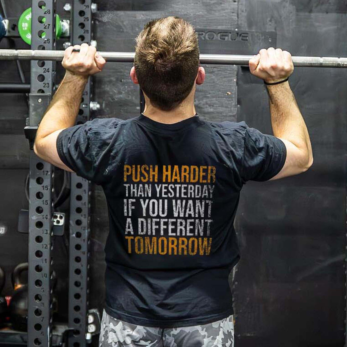 Push Harder Than Yesterday If You Want A Different Tomorrow Printed Men's T-shirt