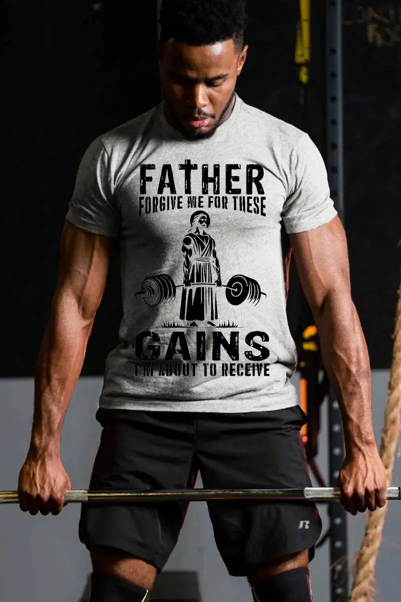 Father Forgive Me For These Printed Men's T-shirt