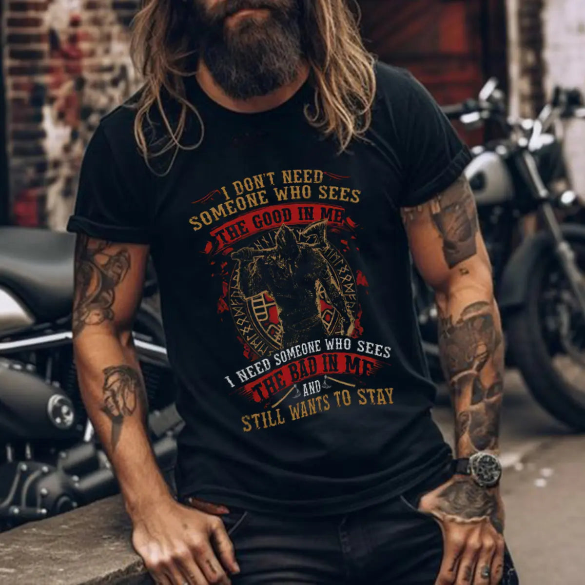 Viking I Don't Need Someone Who Sees The Good In Me Printed Men's T-shirt