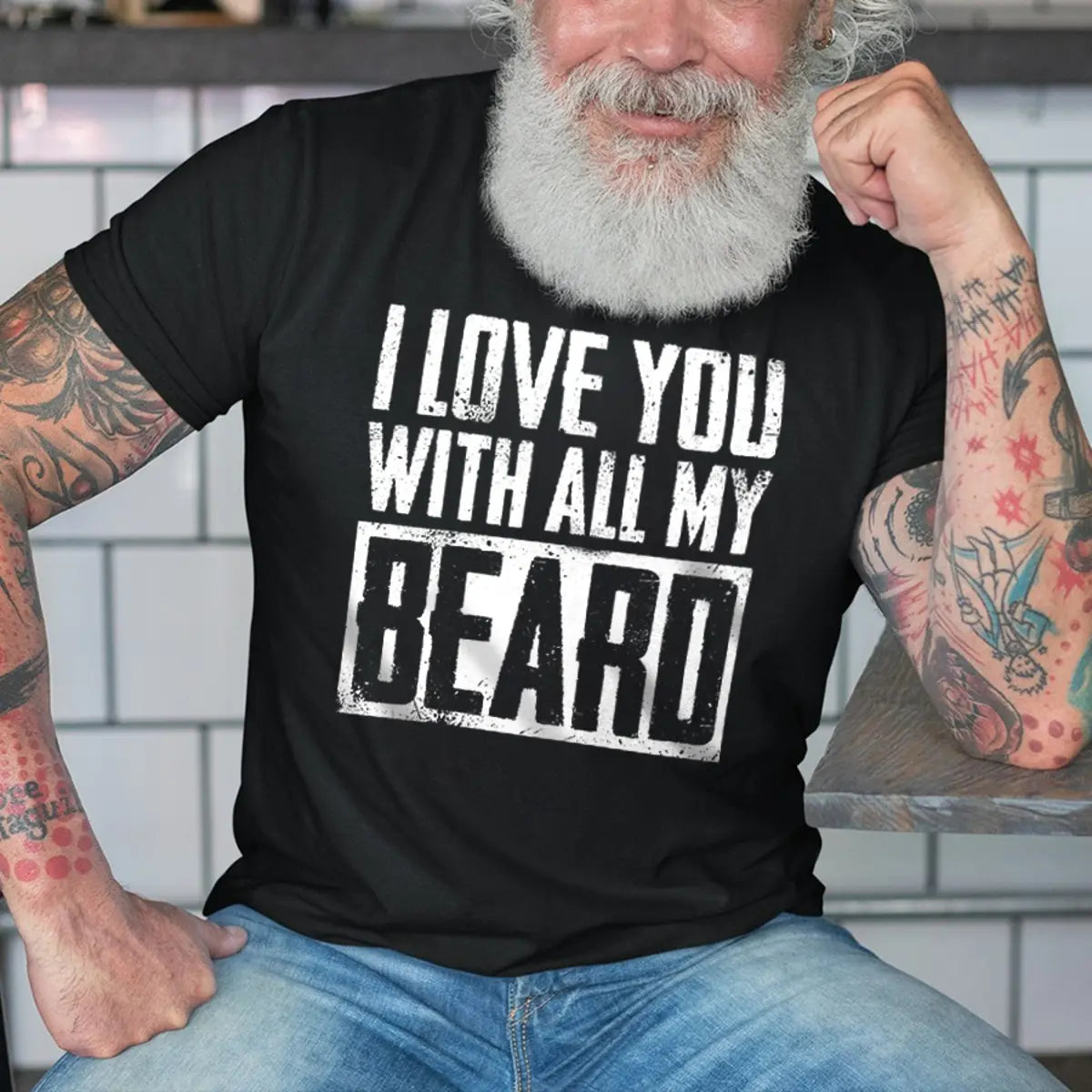 I Love You With All My Beard Printed Men's T-shirt