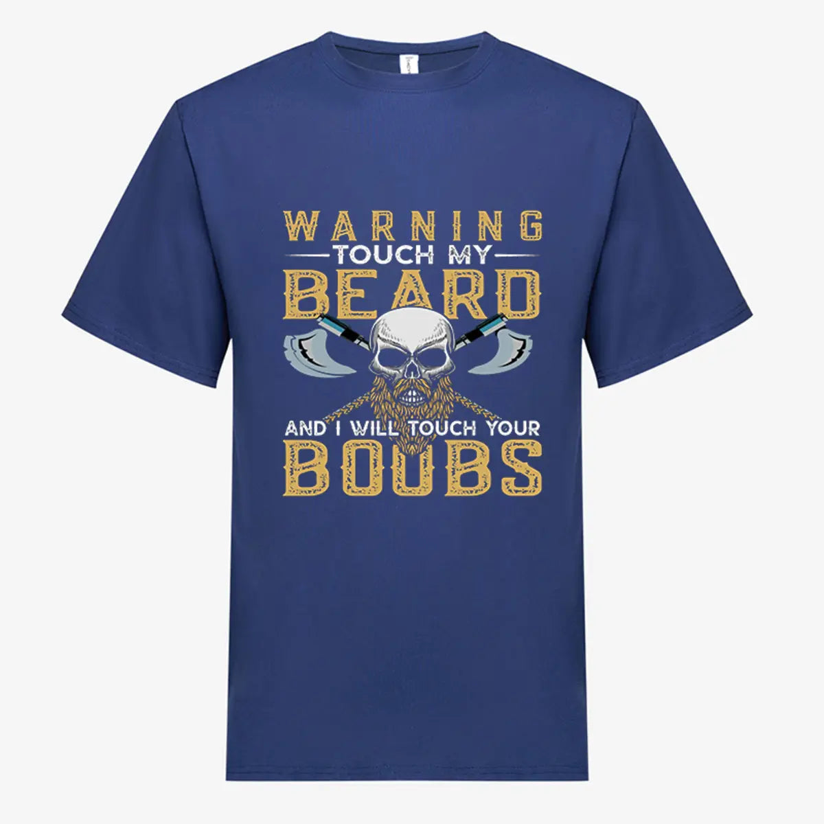 Viking Warning Touch My Beard Printed Men's T-shirt