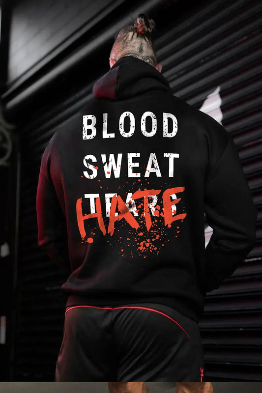 Blood sweat tears hate  Printed Men's Hoodie