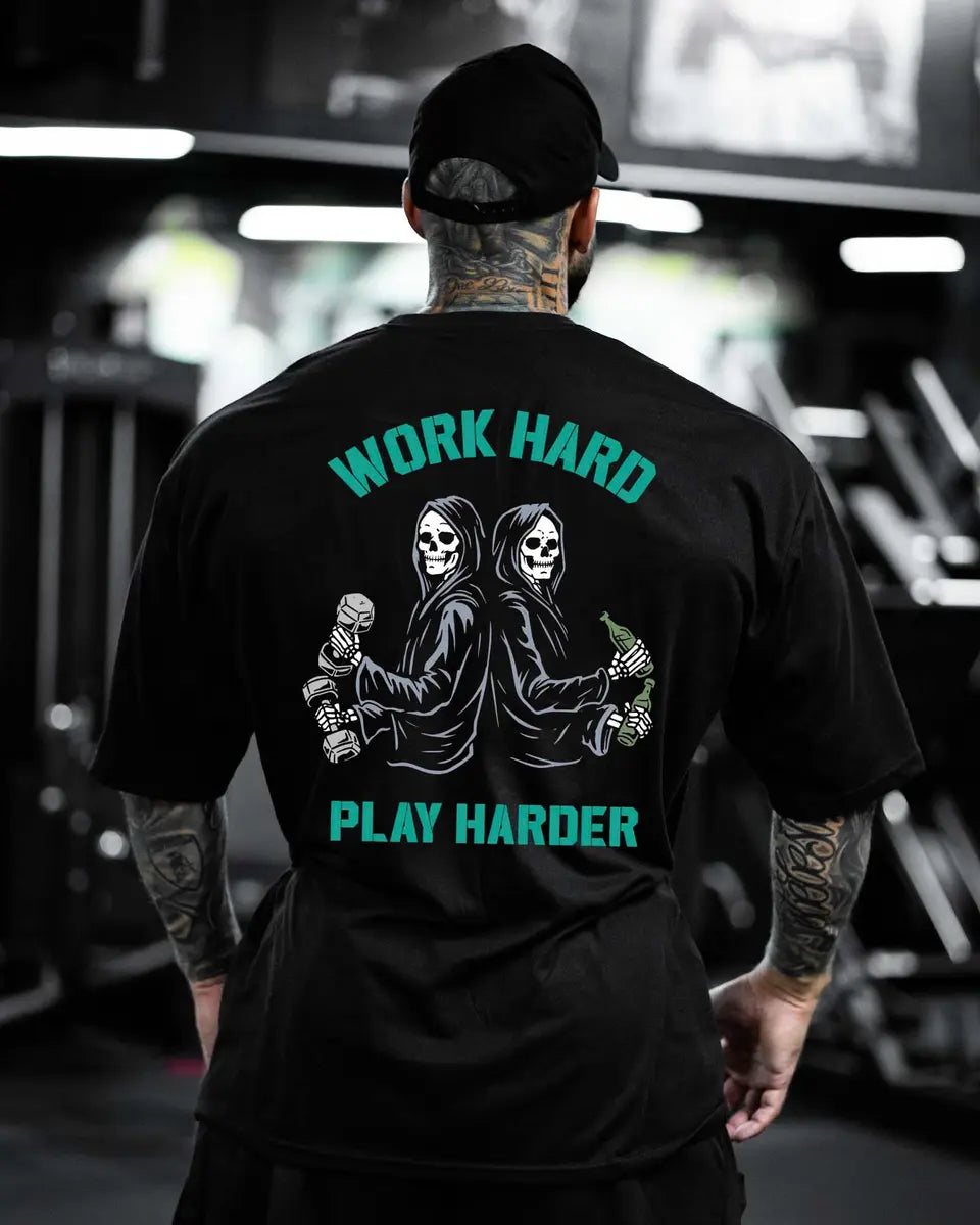 Work Hard Play Harder Printed Men's T-shirt