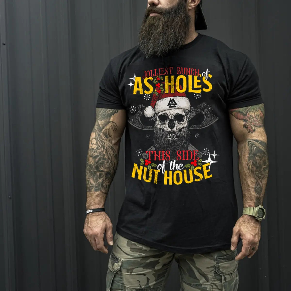 Viking Jolliest Bunch Of As Holes Printed Men's T-shirt