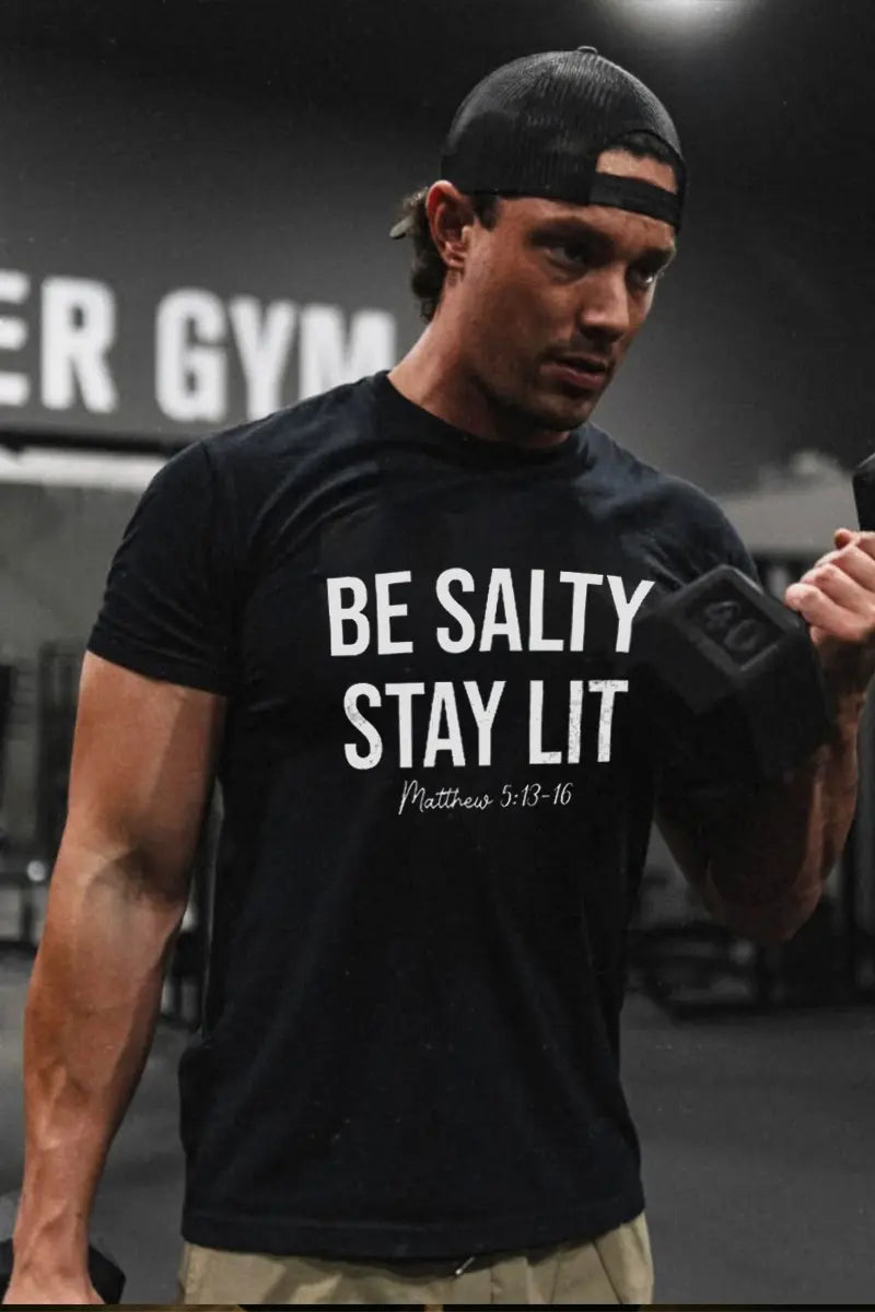 Be Salty Stay Lit Printed Men's T-shirt