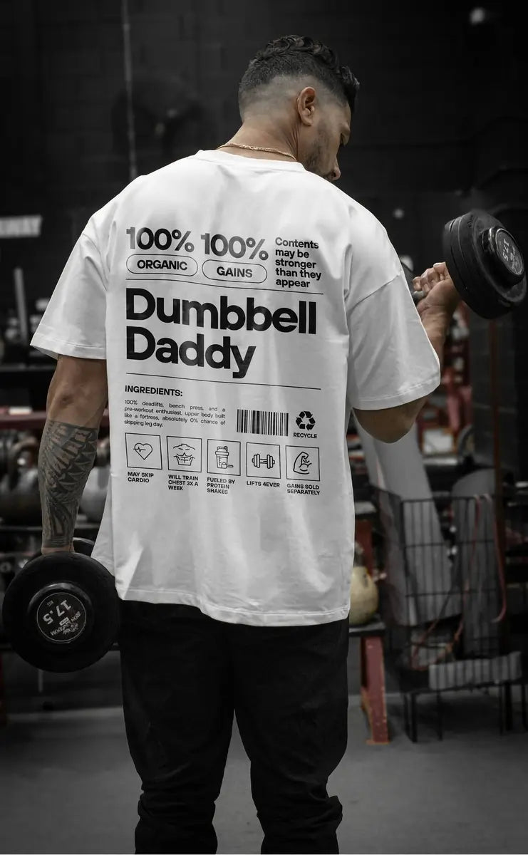 Dumbbell Daddy Printed Men's T-shirt