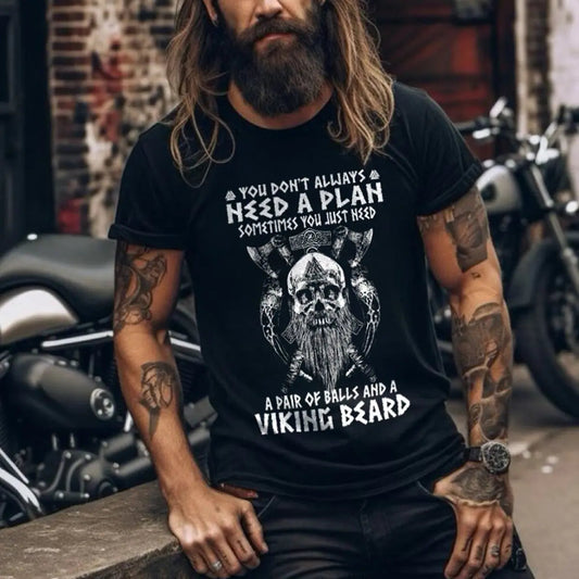 Viking You Don't Always Need A Plan Printed Men's T-shirt