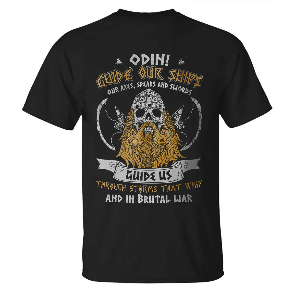 Viking Odin Guide Our Ships Guide Us Printed Men's T-shirt