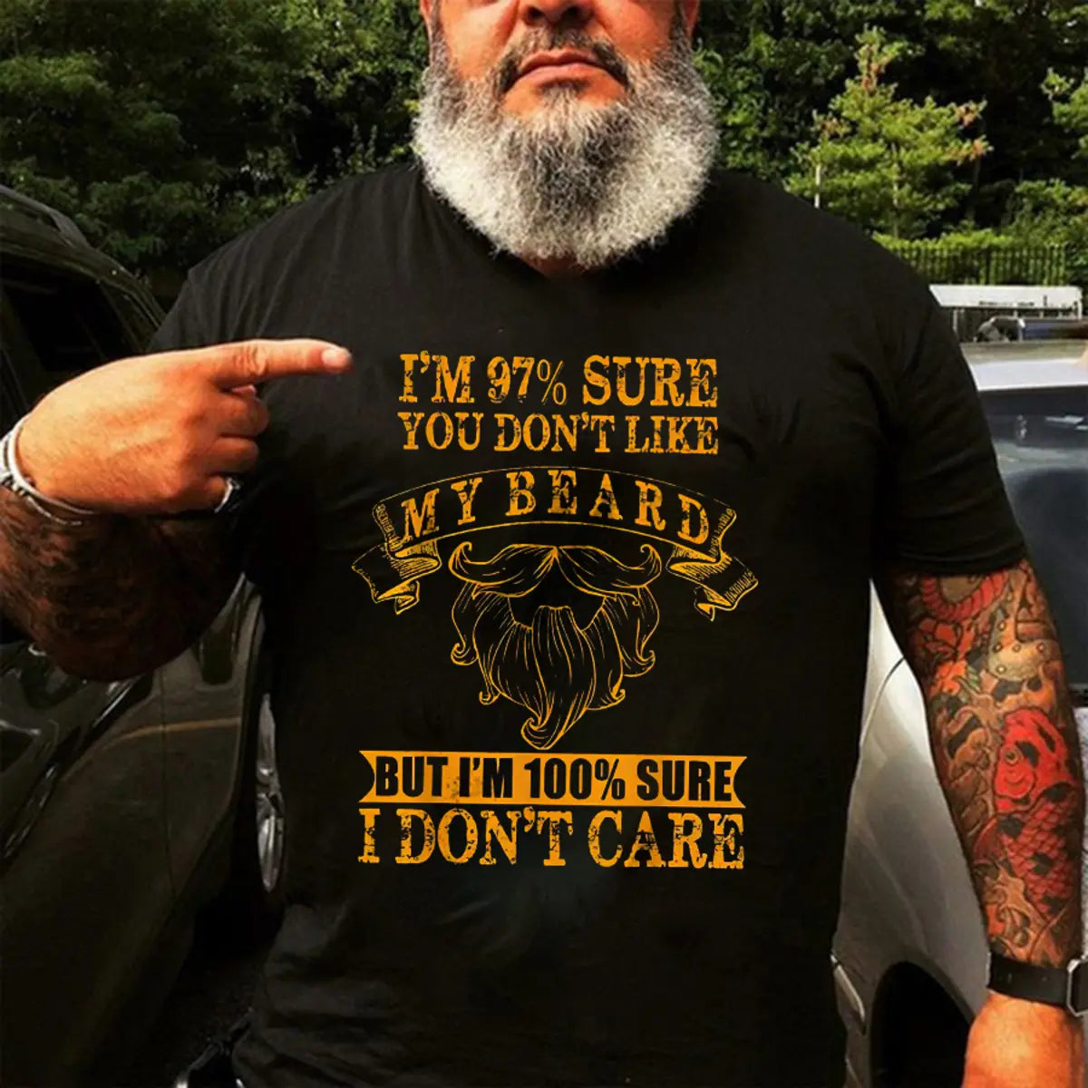 Viking I'm 97% Sure You Don't Like My Beard Printed Men's T-shirt