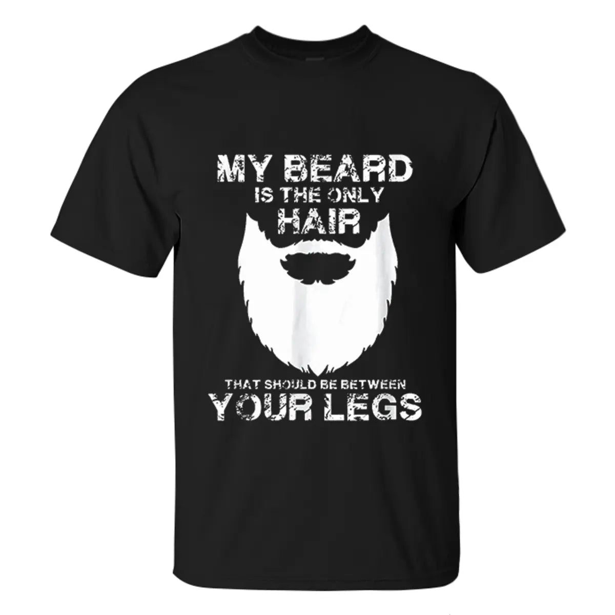 Viking My Beard Is The Only Hair Printed Men's T-shirt