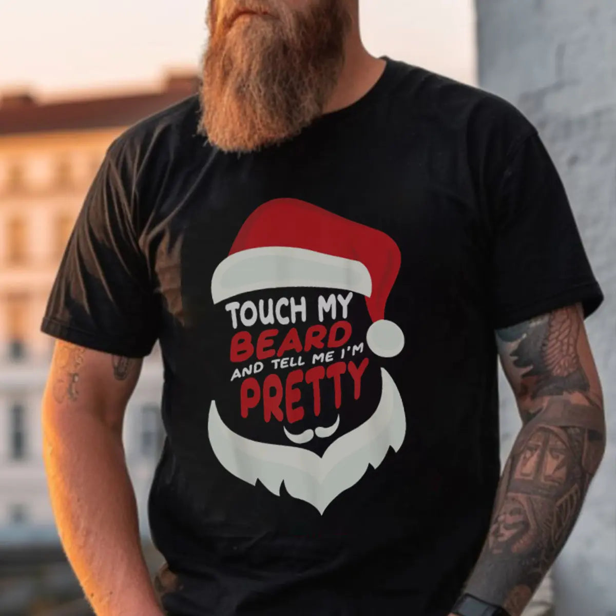 Viking Touch My Beard And Tell Me I'm Pretty Printed Men's T-shirt