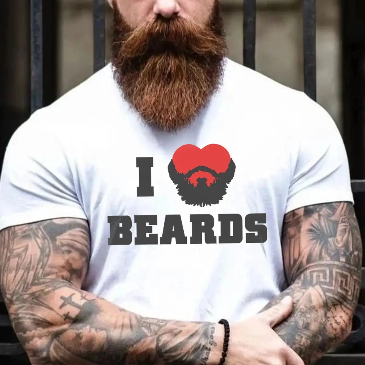 Viking I Like Beards Printed Men's T-shirt