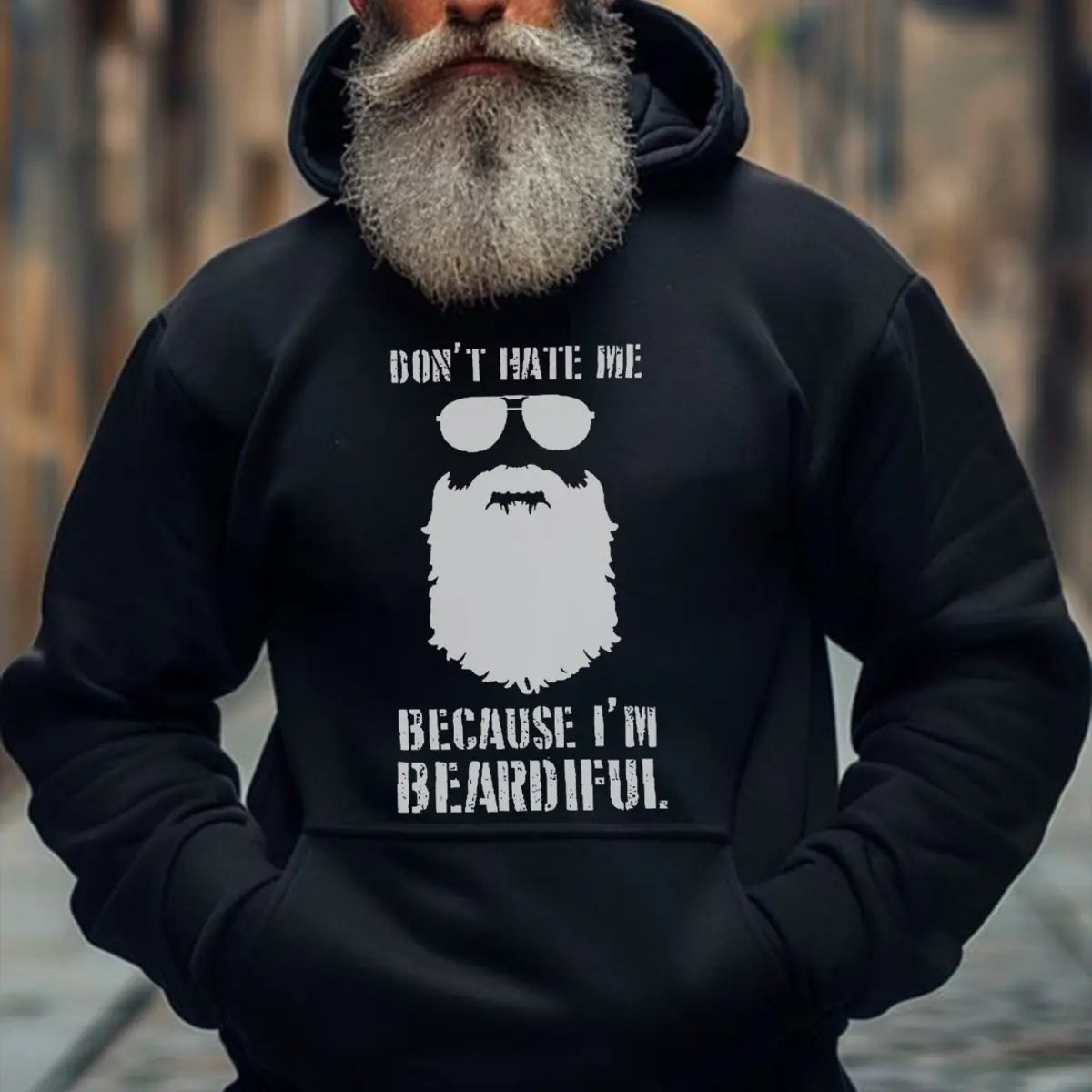 Viking Don't Hate Me Because I'm Beardiful Printed Men's Hoodie