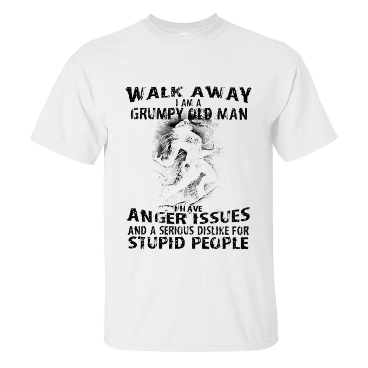 Vikings Walk Away I Am A Grumpy Old Man Printed Men's T-shirt