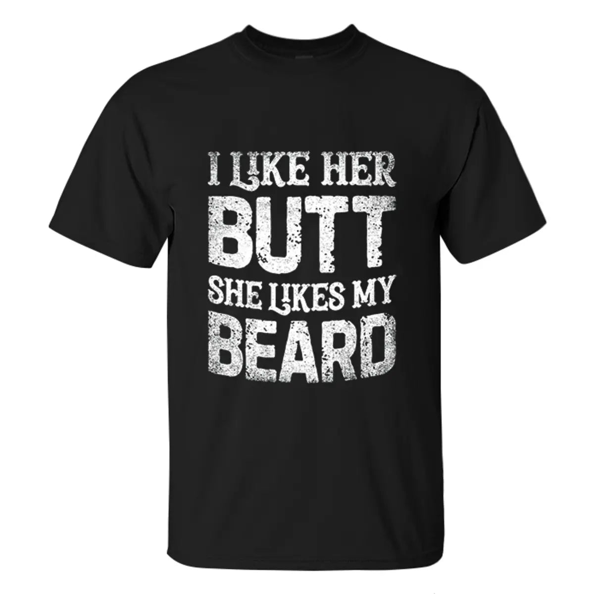 Viking I Like Her Butt She Likes My Beard Printed Men's T-shirt