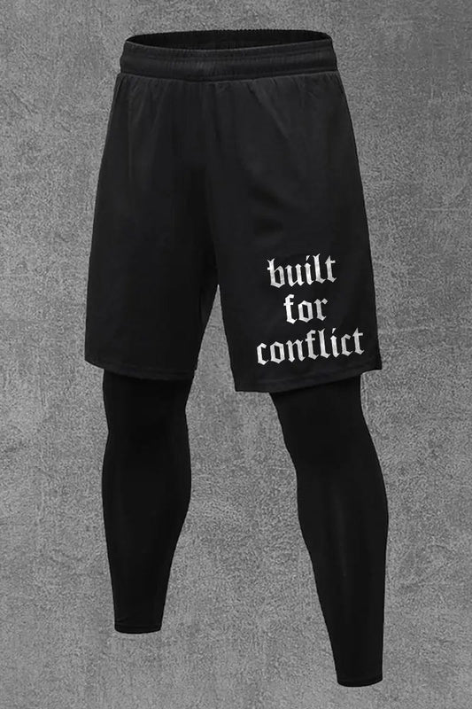 Built For Conflict Printed Men's All-In-One Fitness Leggings