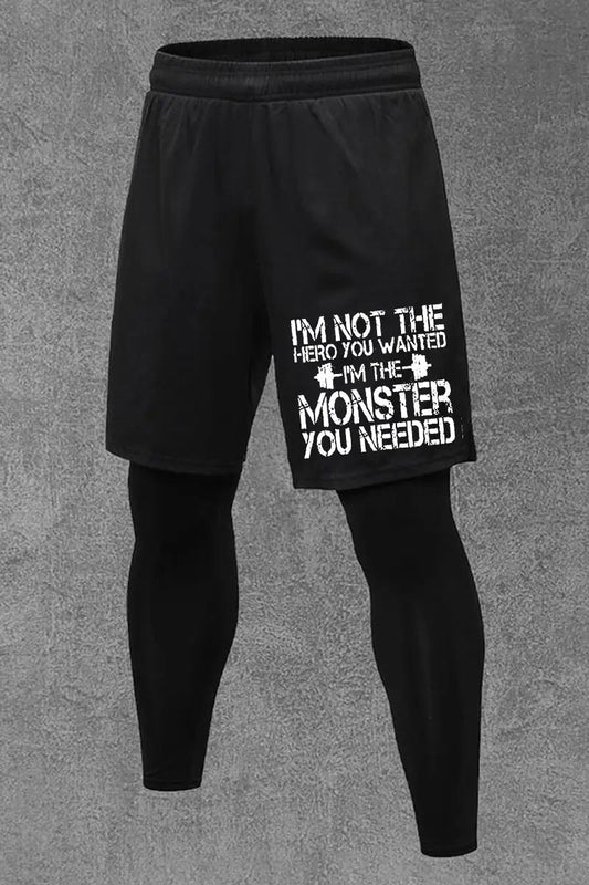 I'm Not The Hero You Wanted Printed Men's All-In-One Fitness Leggings