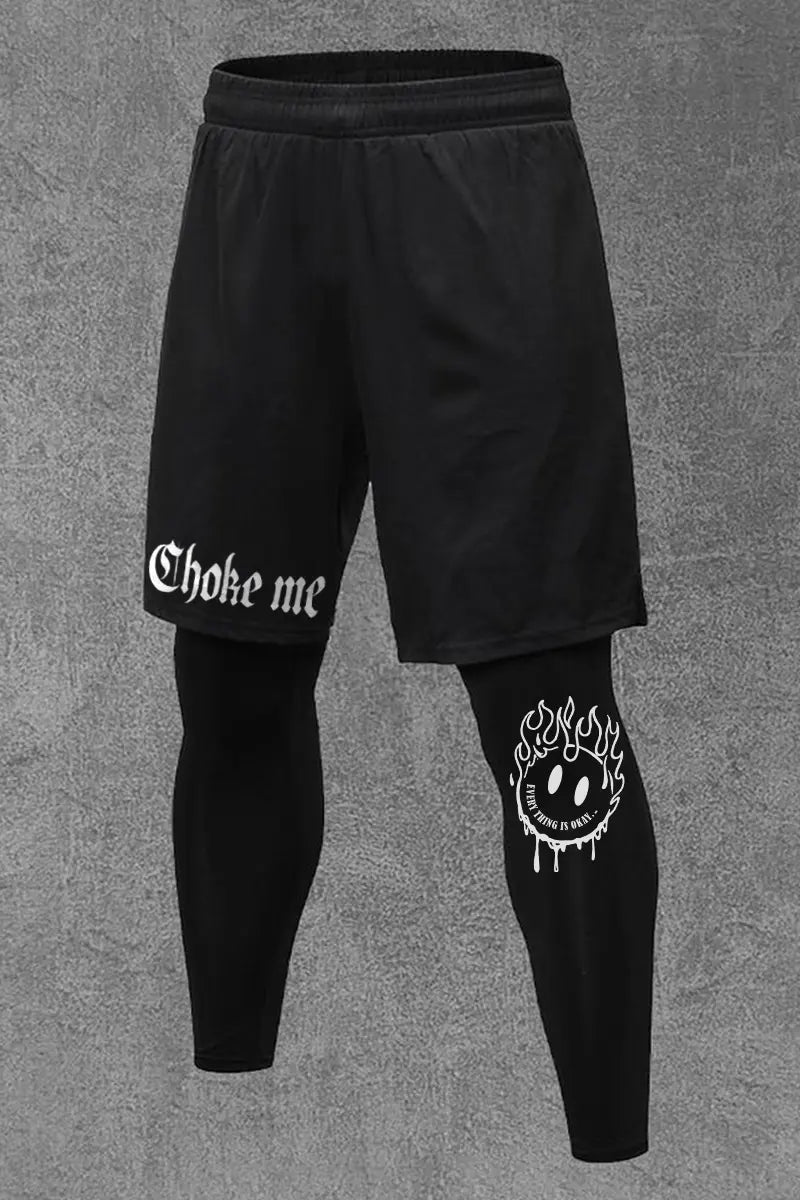 Choke Me Printed Men's All-In-One Fitness Leggings