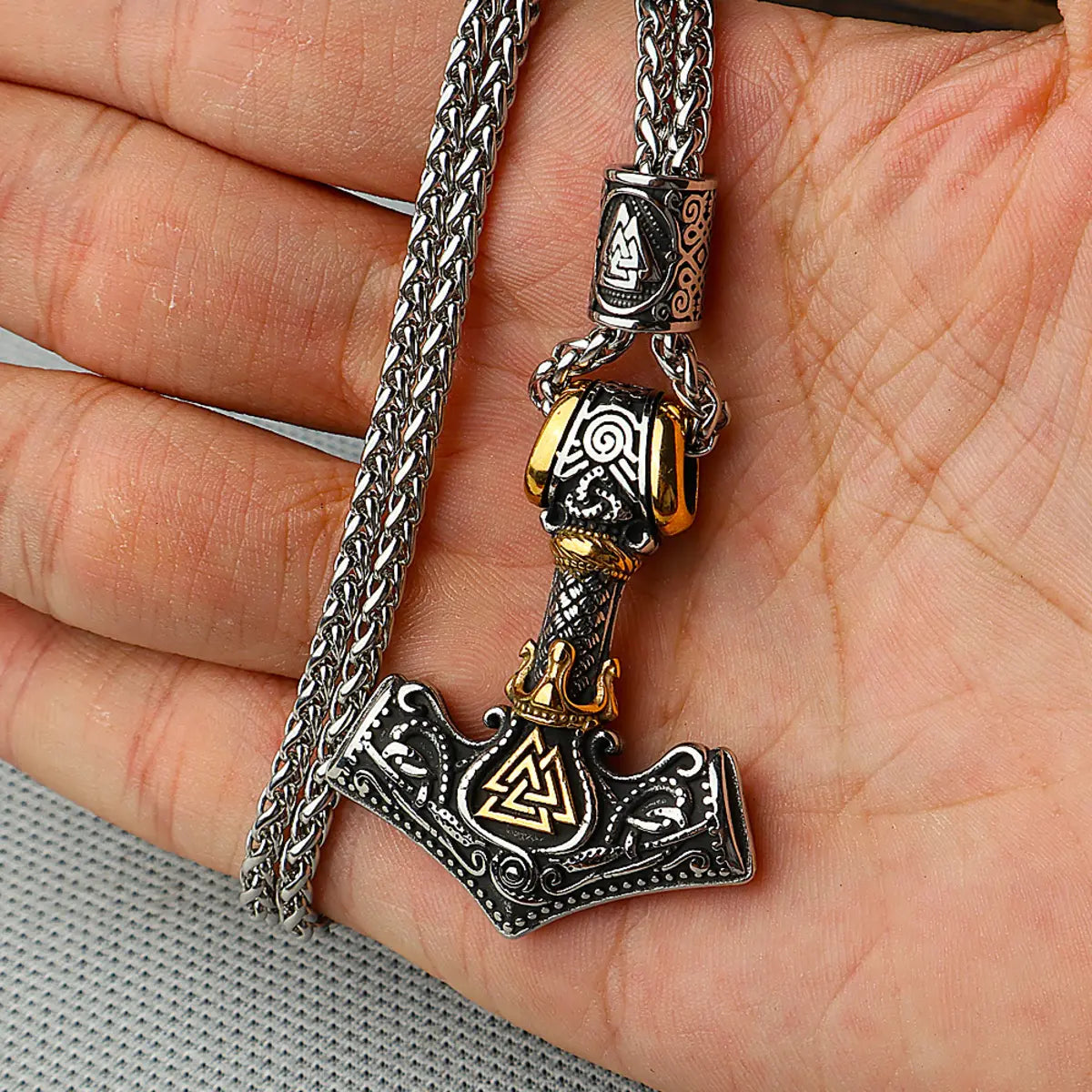 Viking Vintage Thor Hammer Pendant Necklace