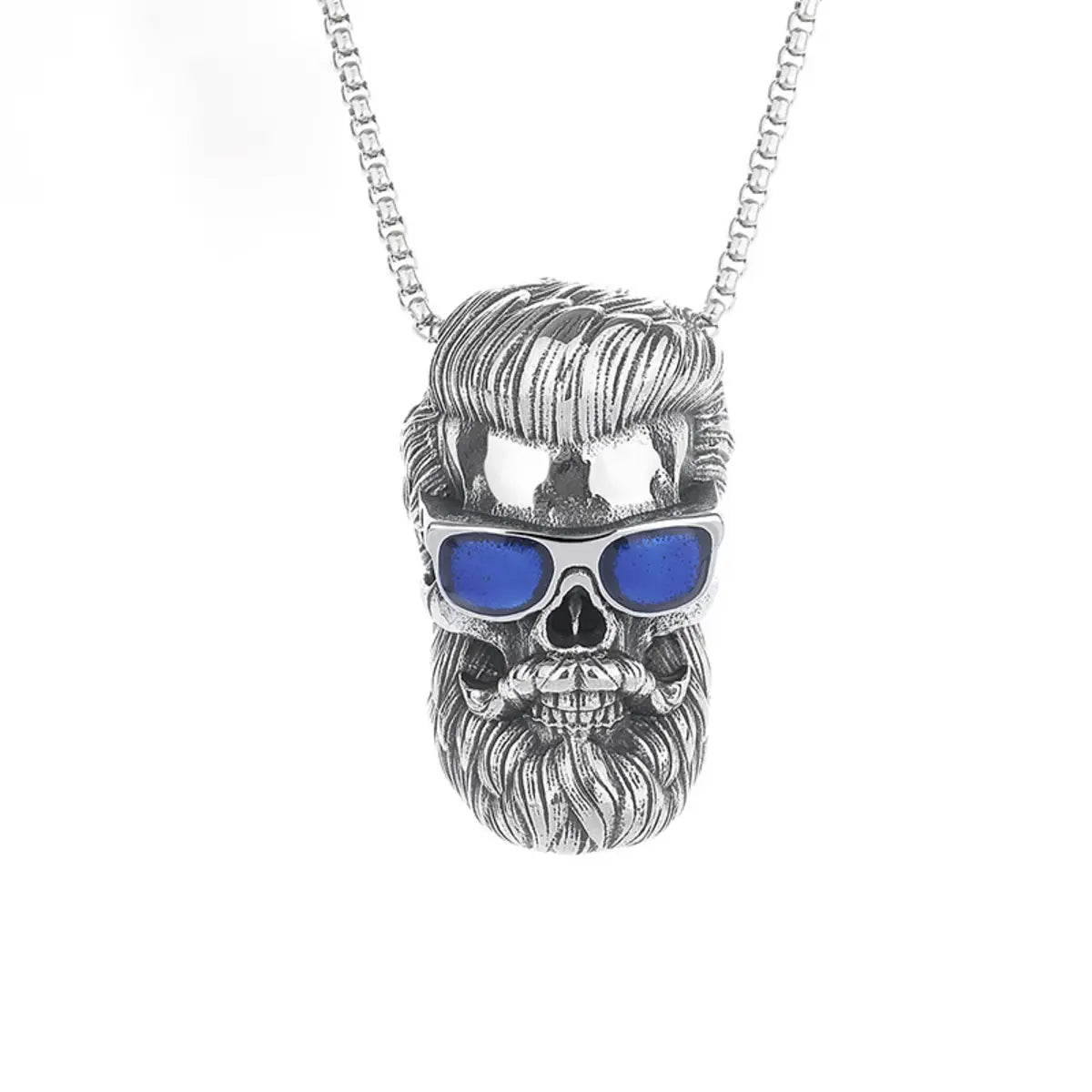 Beard Skull Pendant Necklace