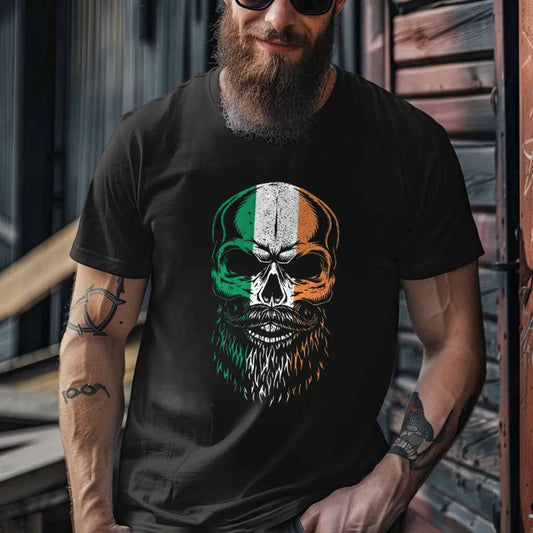 Viking Irish Skull Printed Men's T-shirt