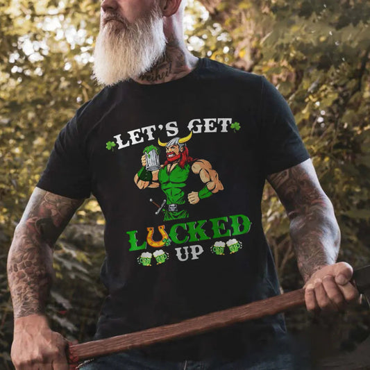 Viking Let's Get Lucked Up Printed Men's T-shirt