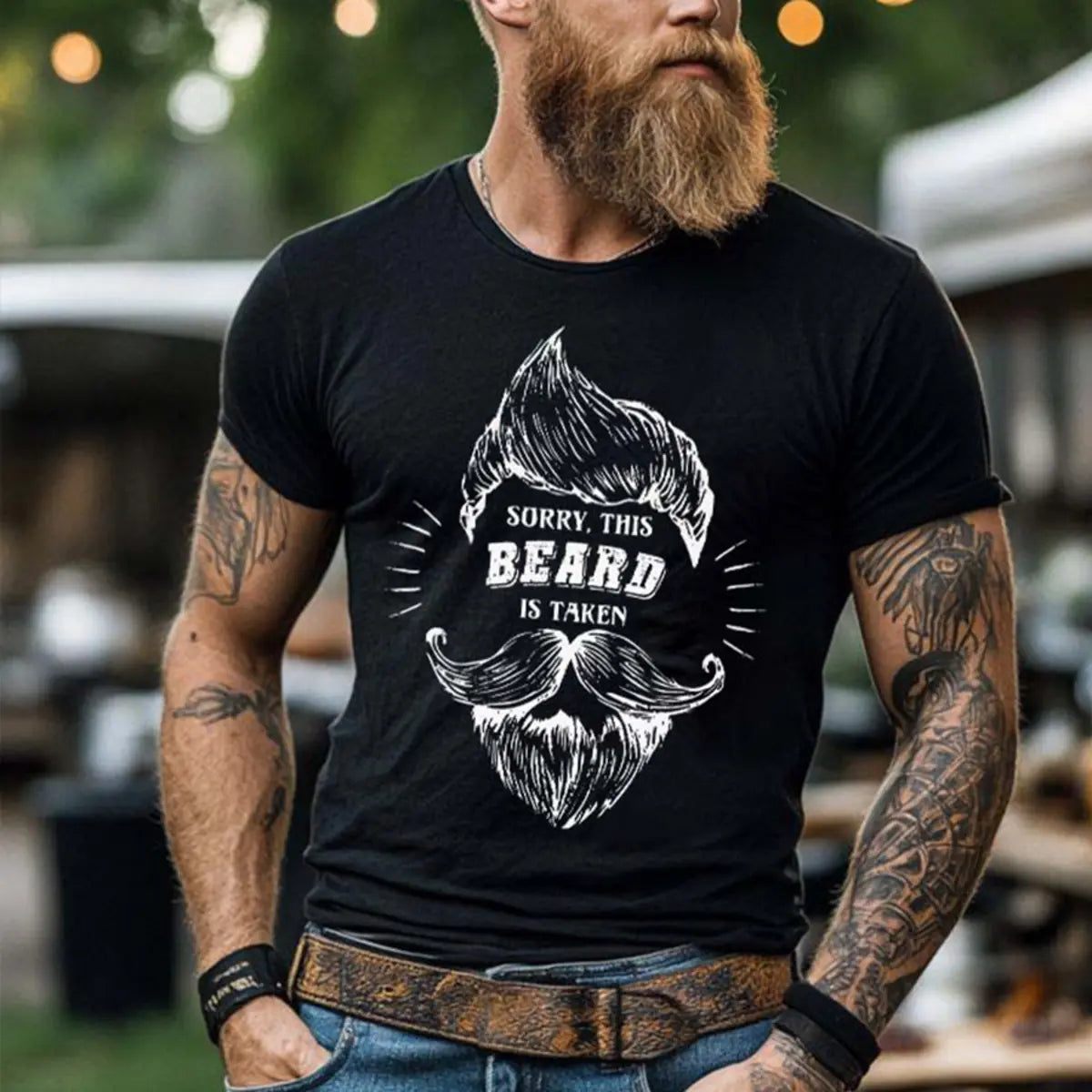 Viking Sorry, This Beard Is Taken Printed Men's T-shirt